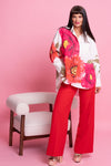 Carmen red tailored wide leg trousers