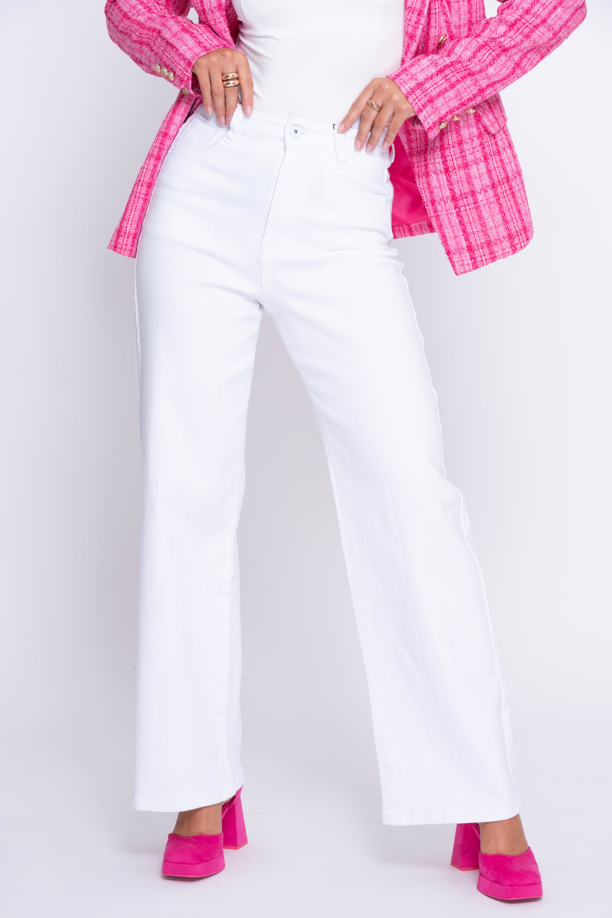 Martha White High Rise Wide Leg Stretch Jeans
