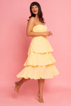 Sunny yellow bandeau frilled dress