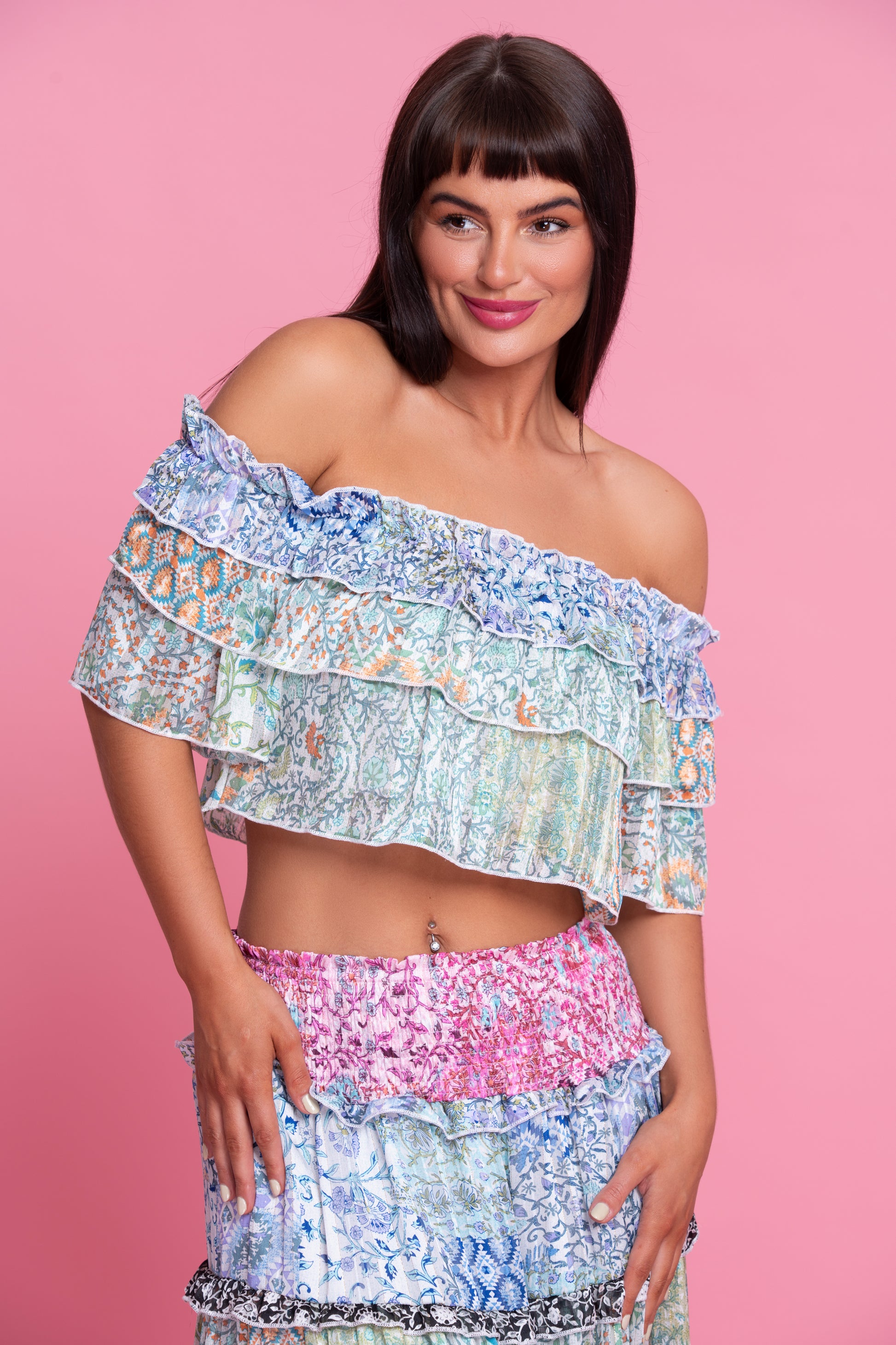 Beachcomber floral skirt and top set
