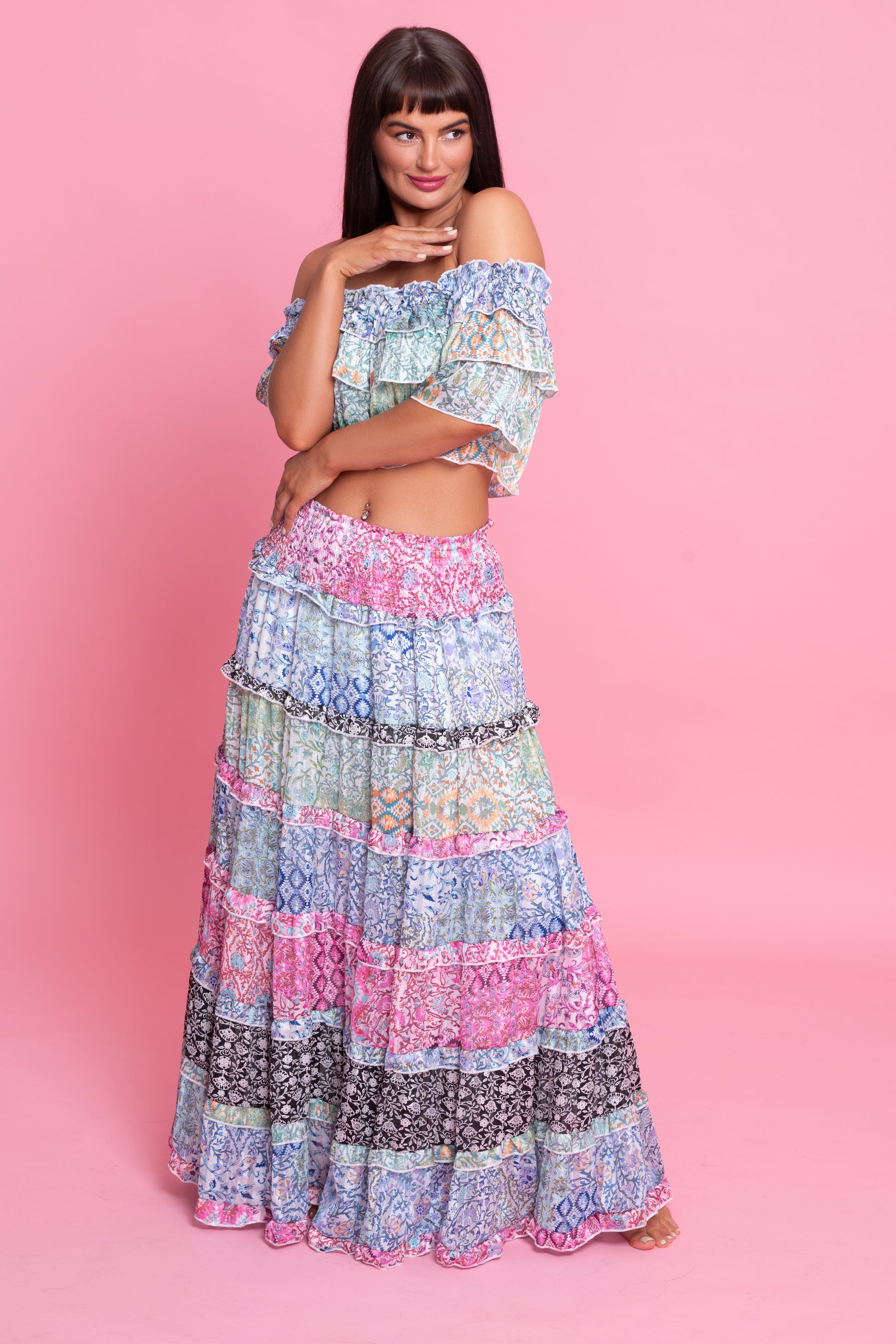 Beachcomber floral skirt and top set