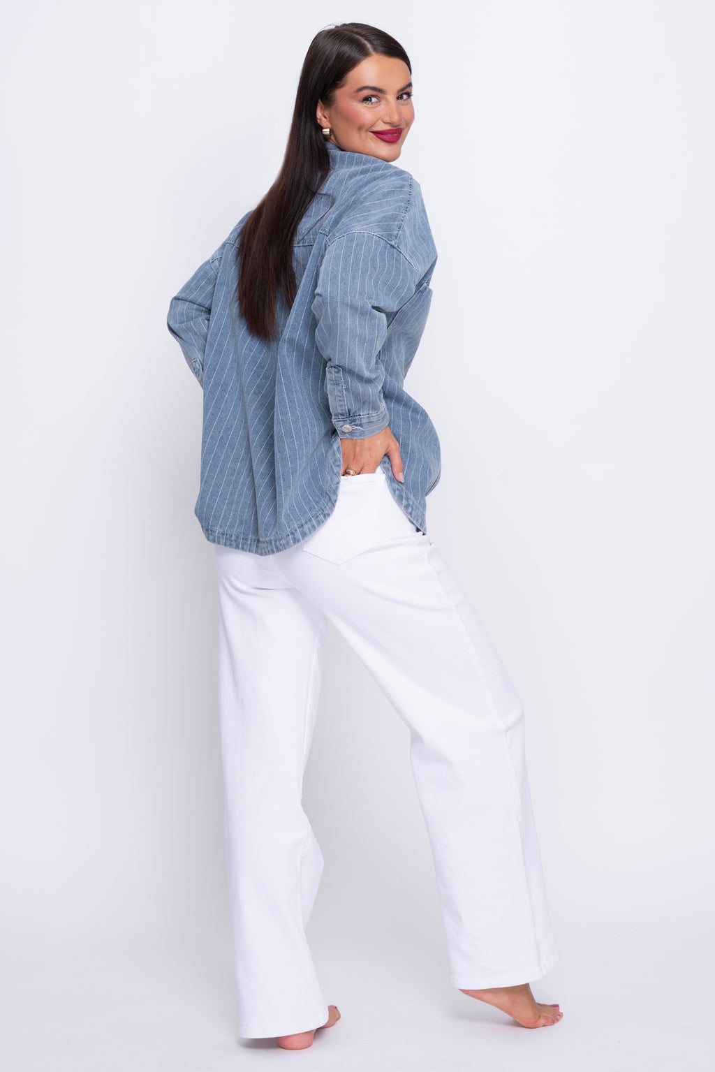Martha White High Rise Wide Leg Stretch Jeans