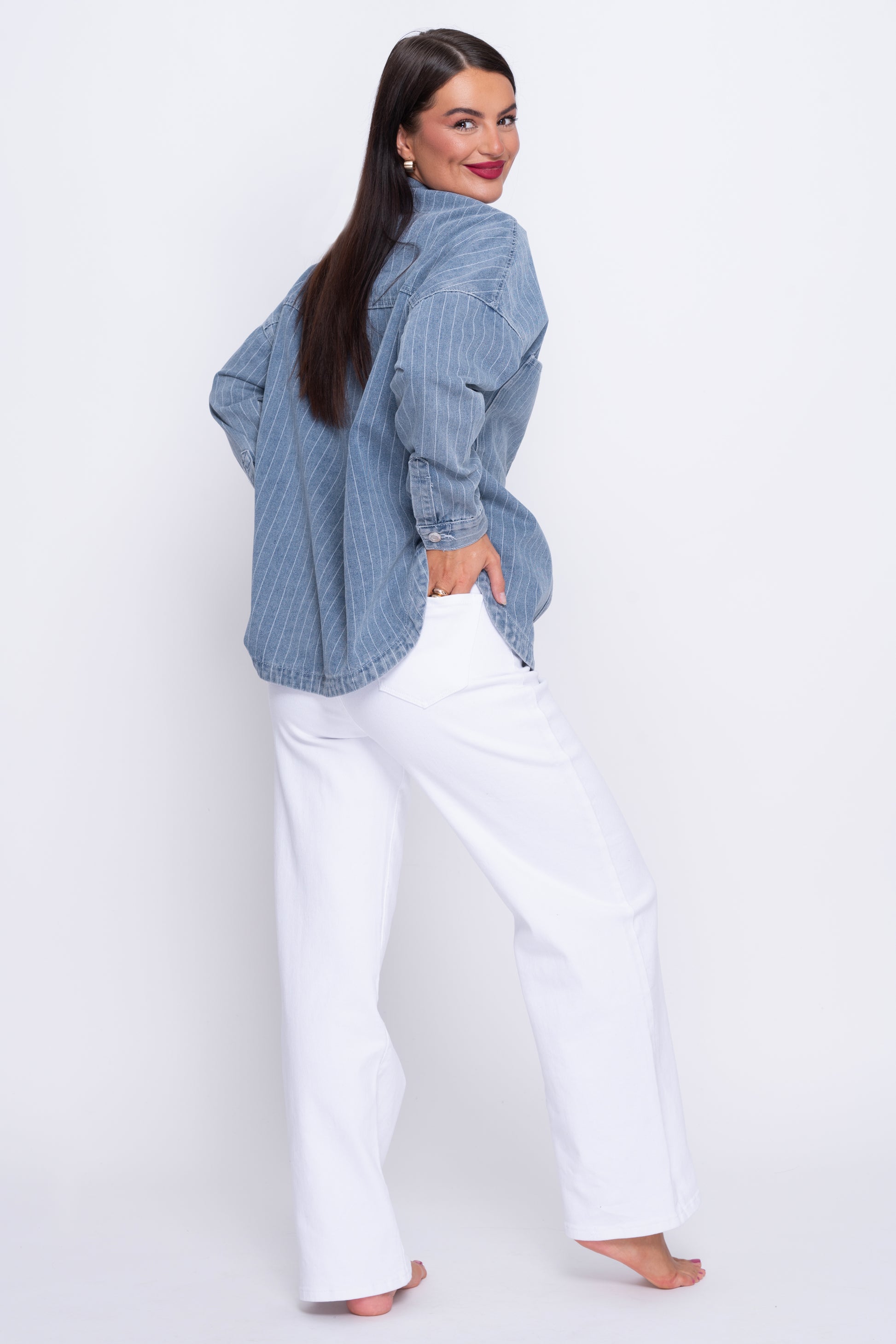 Martha White High Rise Wide Leg Stretch Jeans