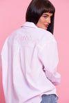 Reves pink stripe embroidered shirt