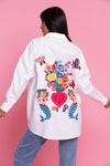 Sirena white shirt with mermaid embroidery
