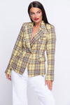 Sandringham mustard check lightweight blazer