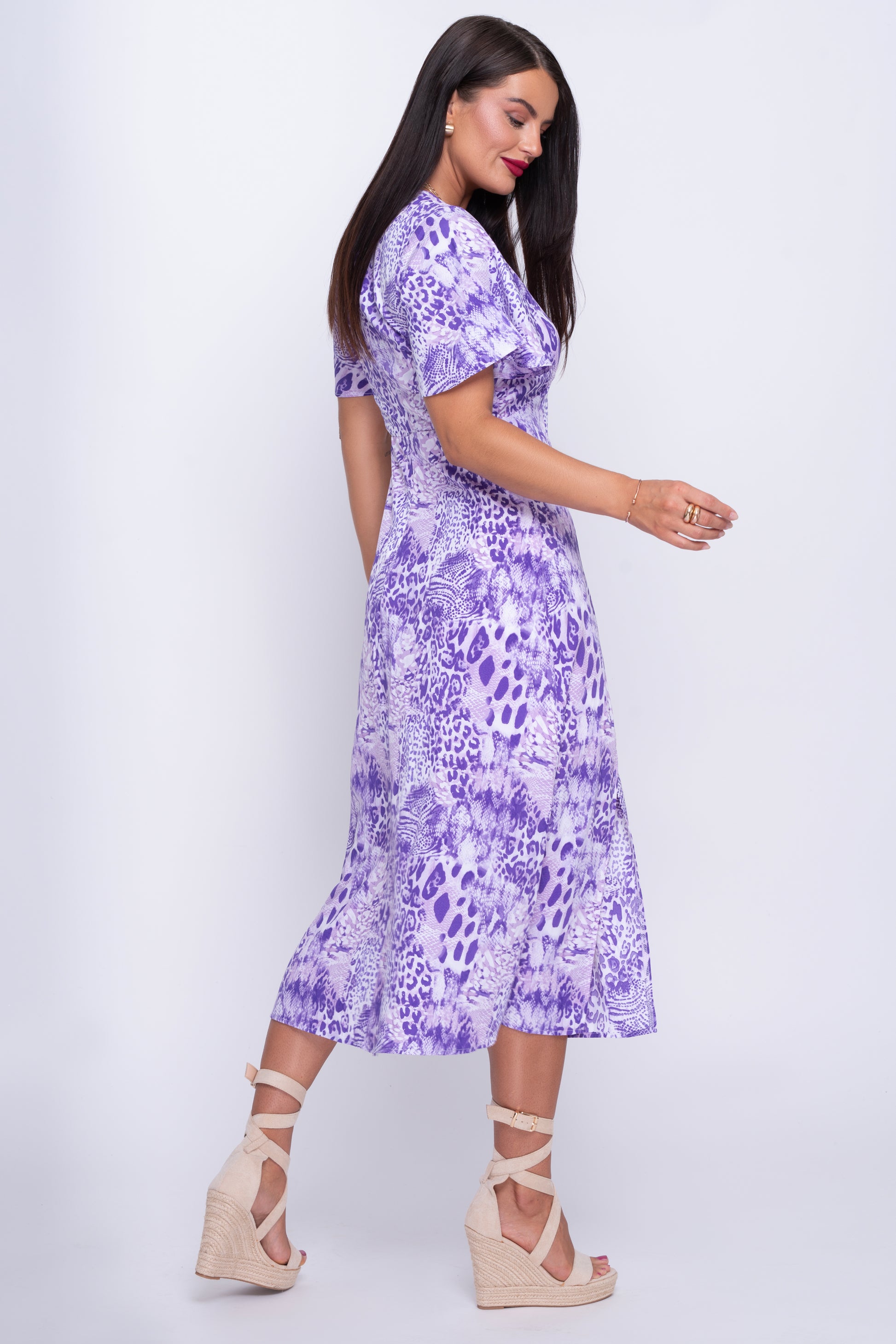 Levi lilac midi dress with angel sleeves