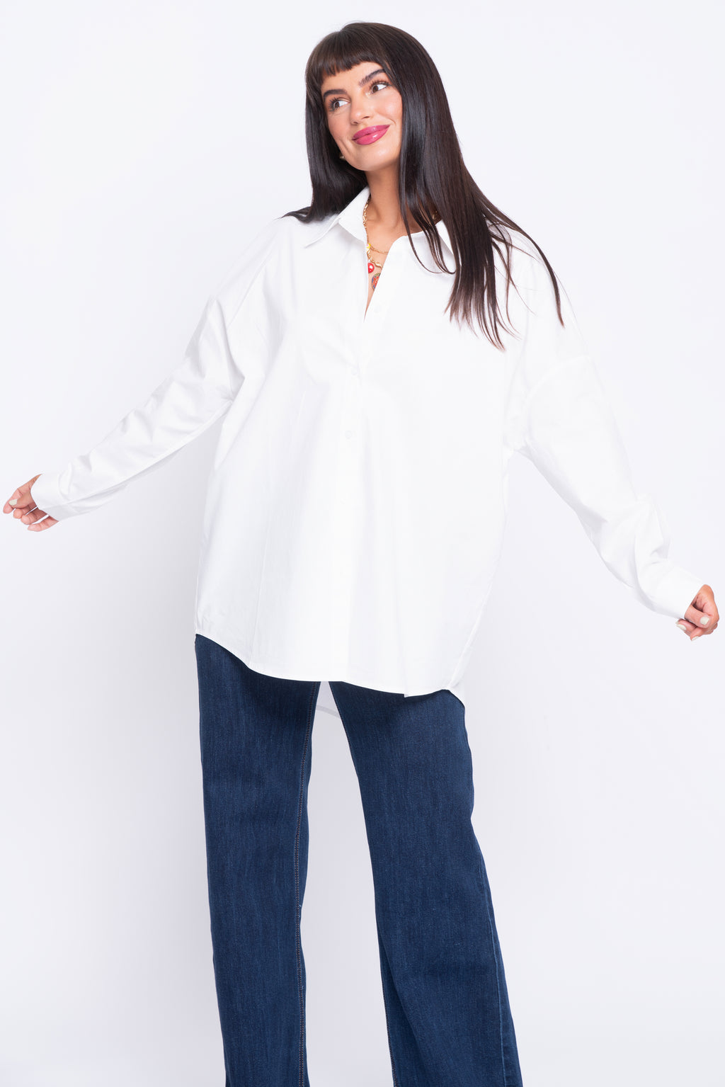 Sirena white shirt with mermaid embroidery