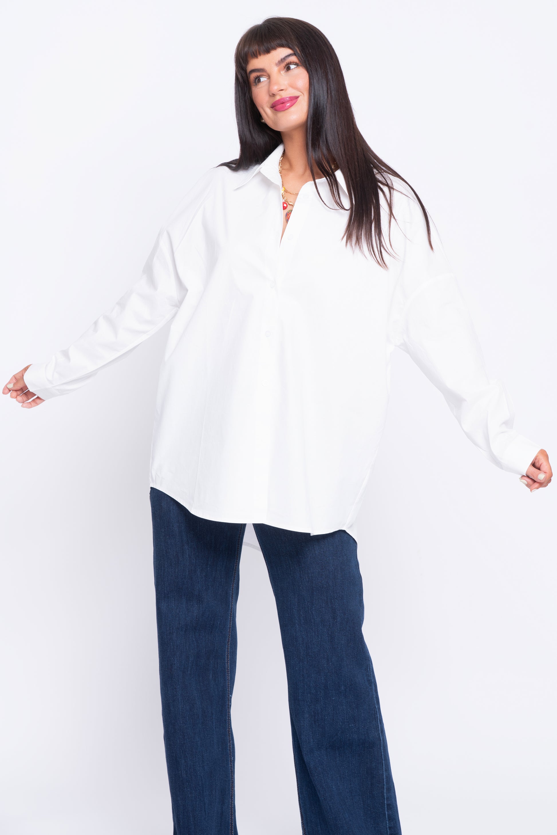 Sirena white shirt with mermaid embroidery