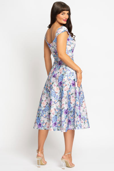 Sweetheart blue floral occasion dress