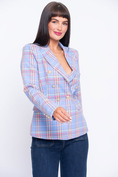 Hampton blue check lightweight blazer