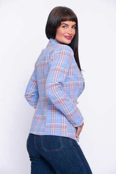 Hampton blue check lightweight blazer