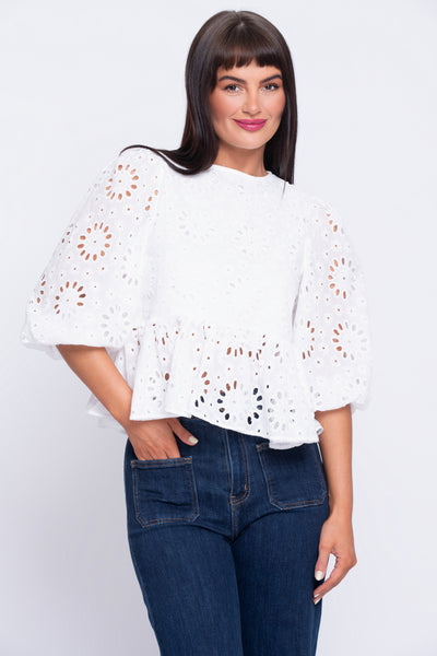 Amelie white Broderie Anglaise blouse