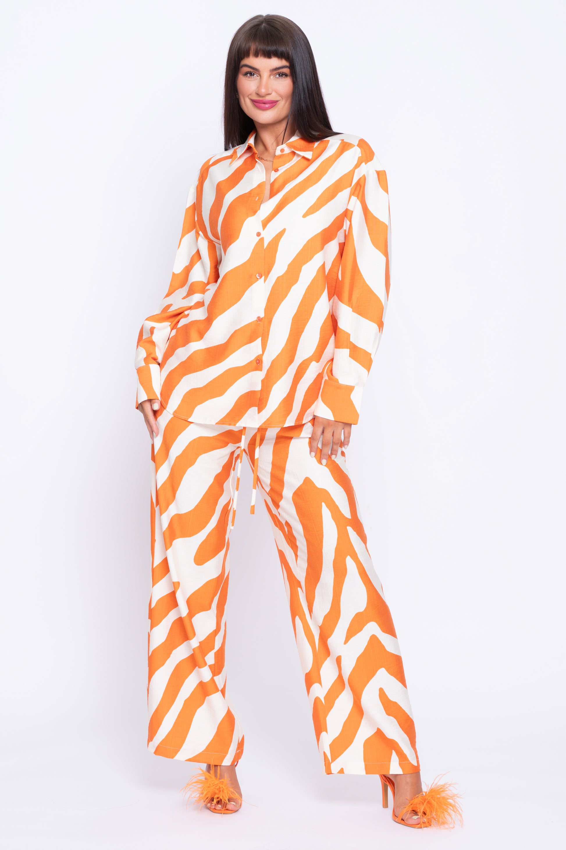 Tango orange shirt and trouser set