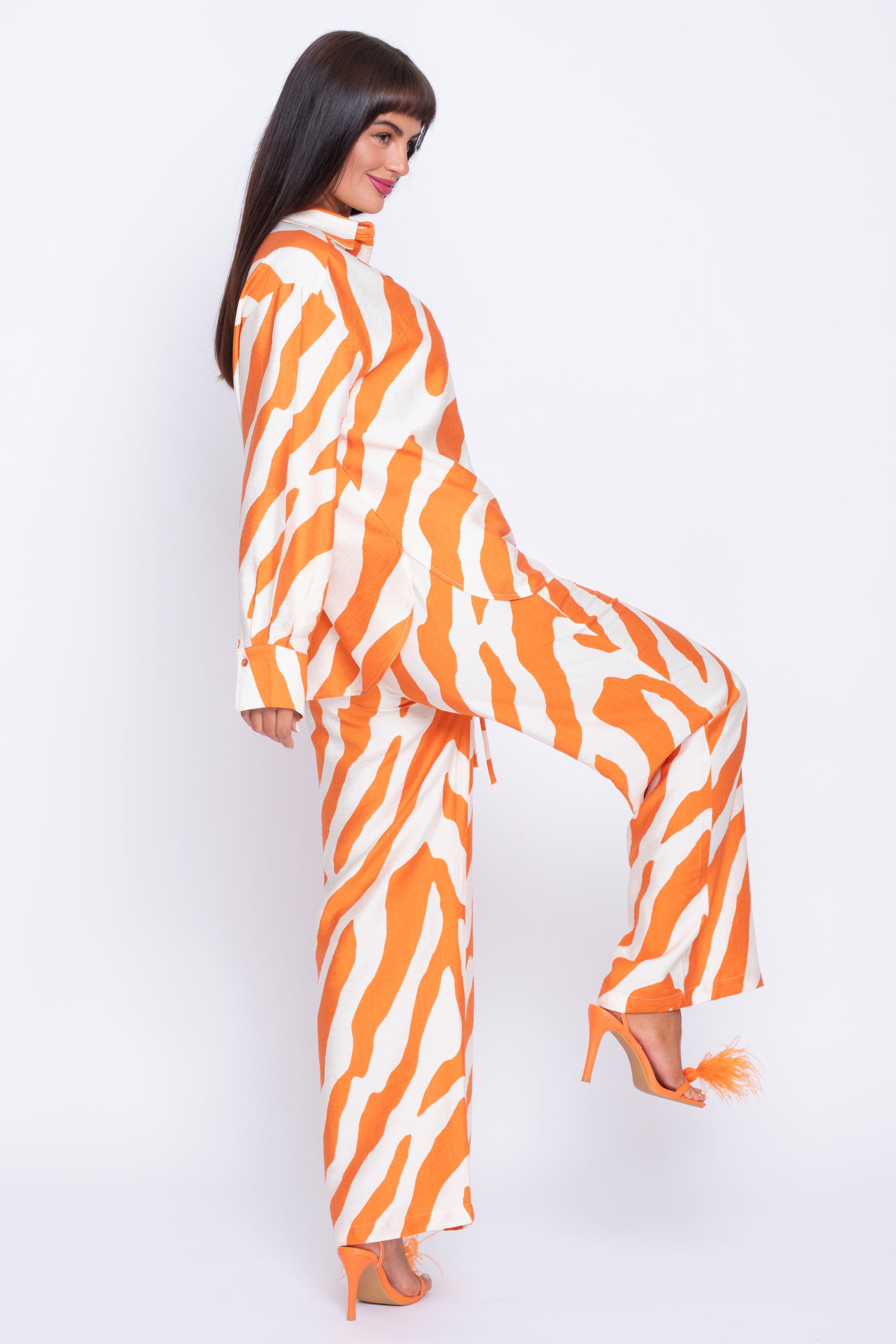 Tango orange shirt and trouser set