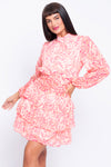 Chloe pink multi tiered mini dress