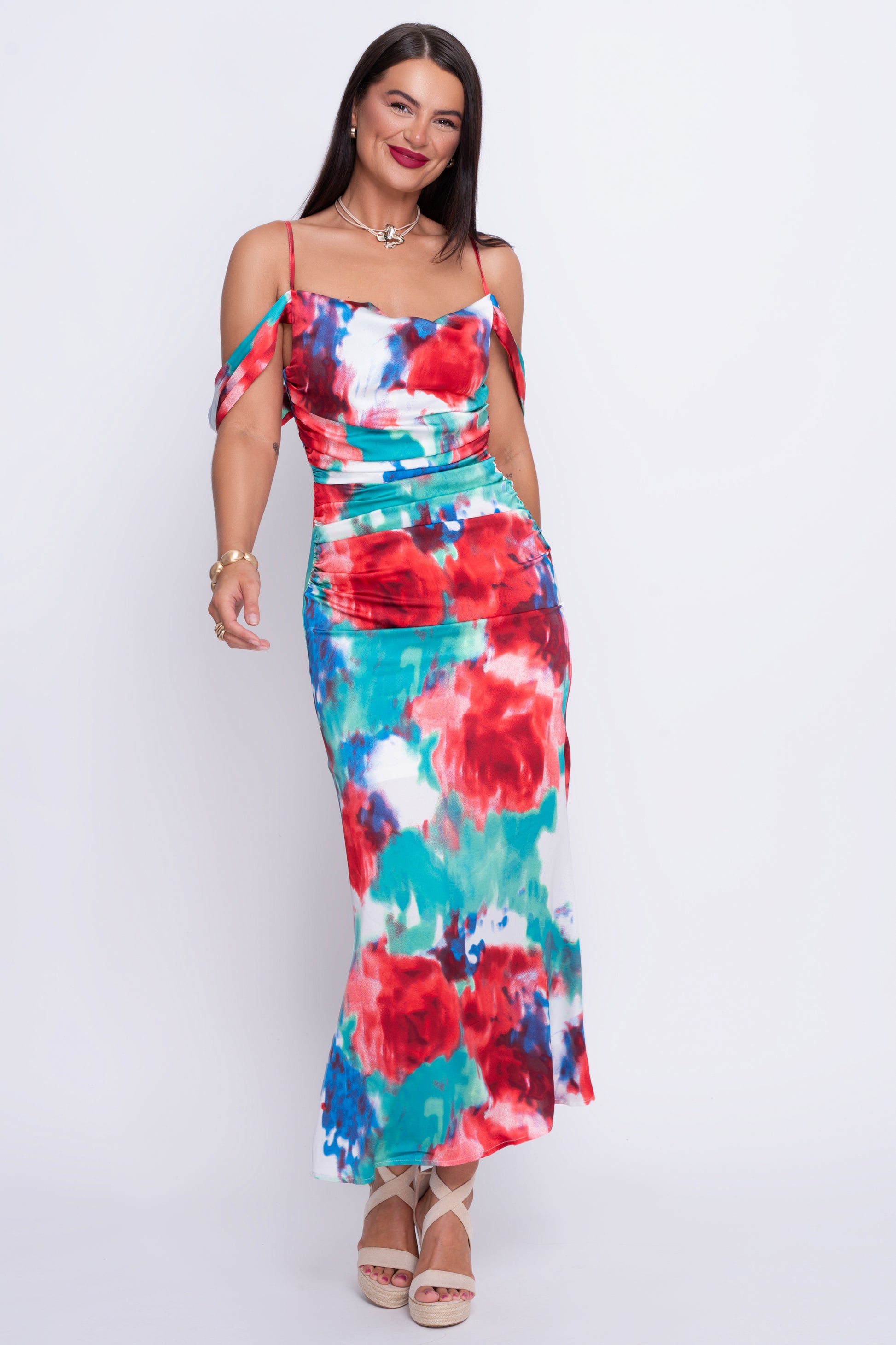 Madeline floral fishtail maxi dress