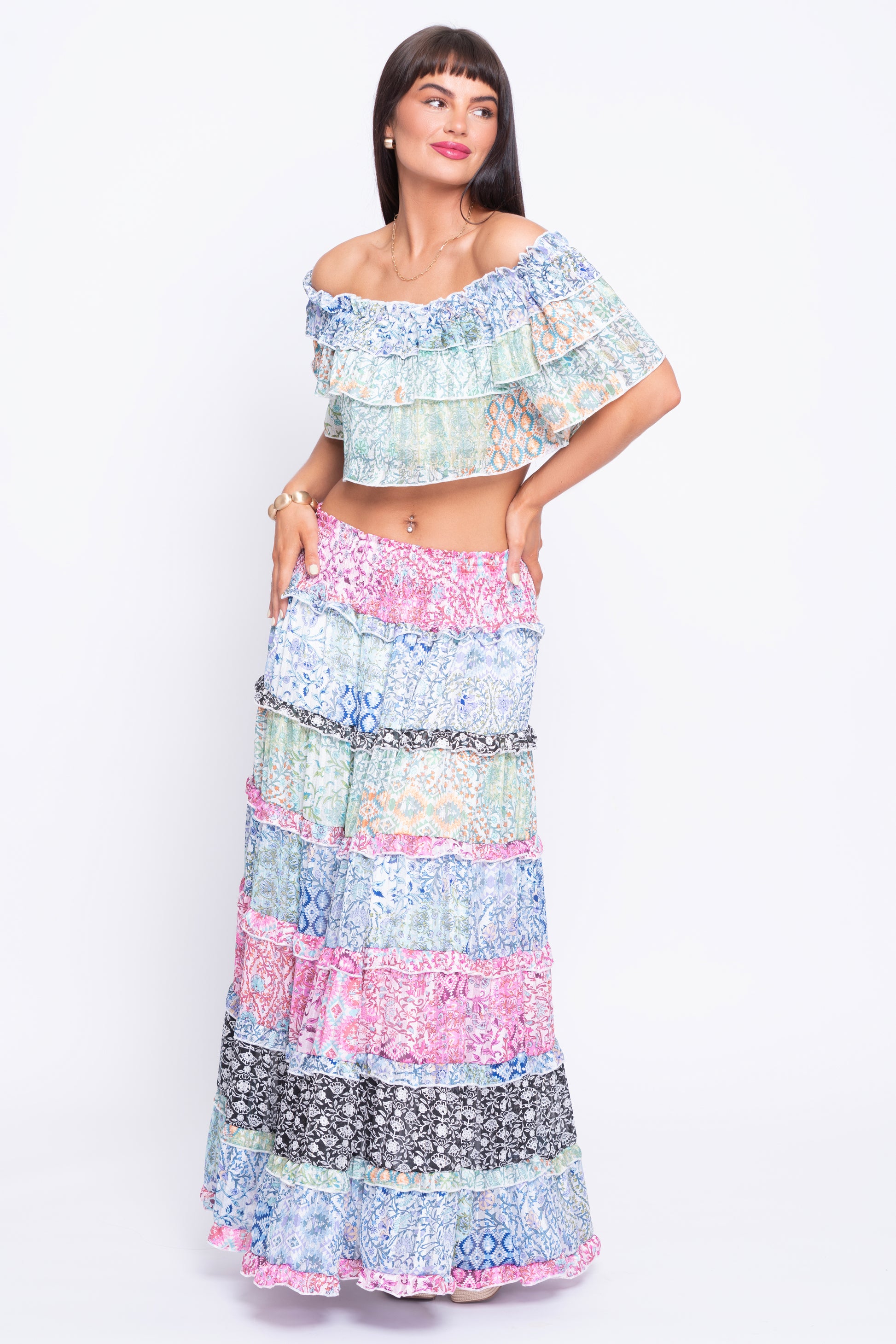 Beachcomber floral skirt and top set