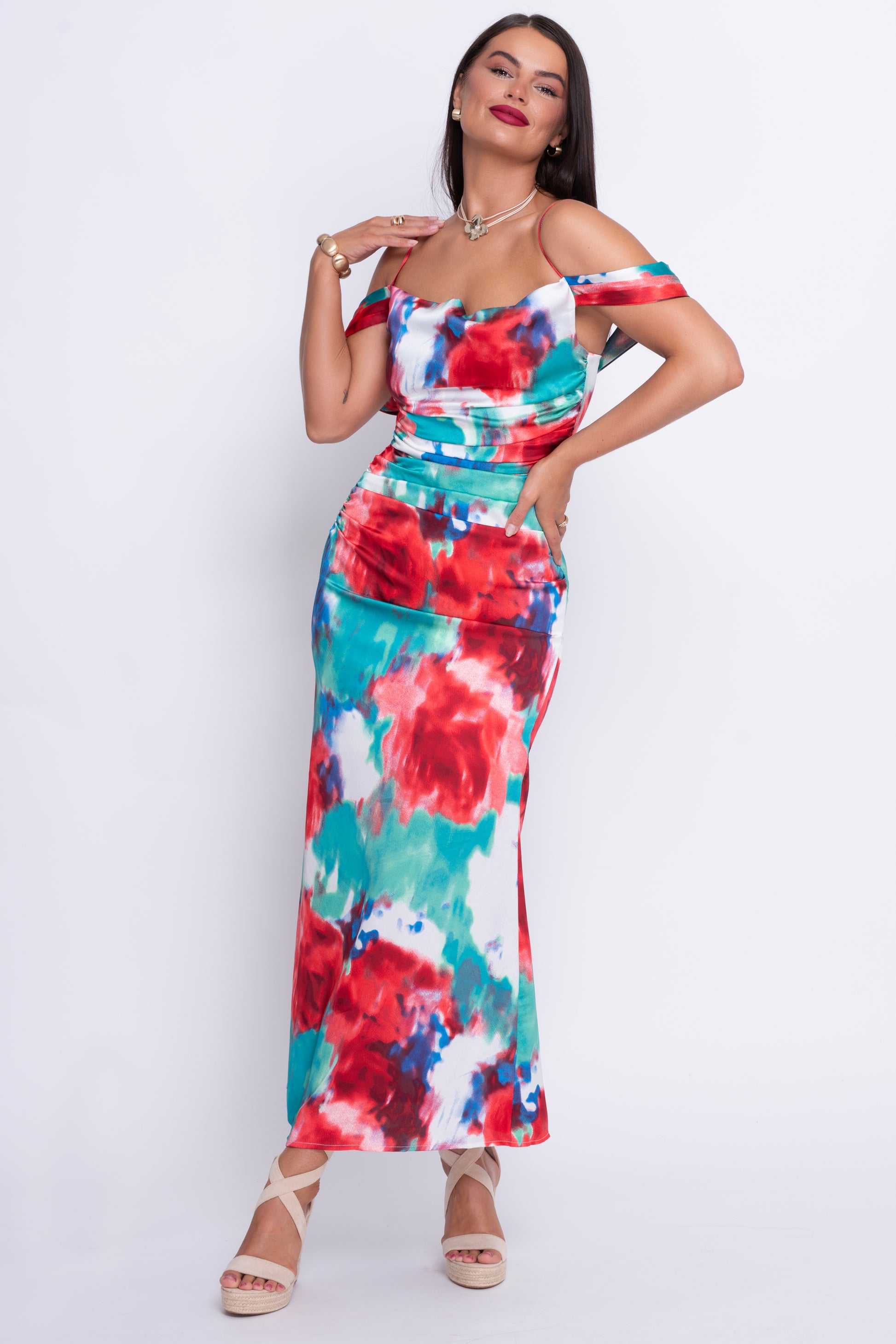 Madeline floral fishtail maxi dress