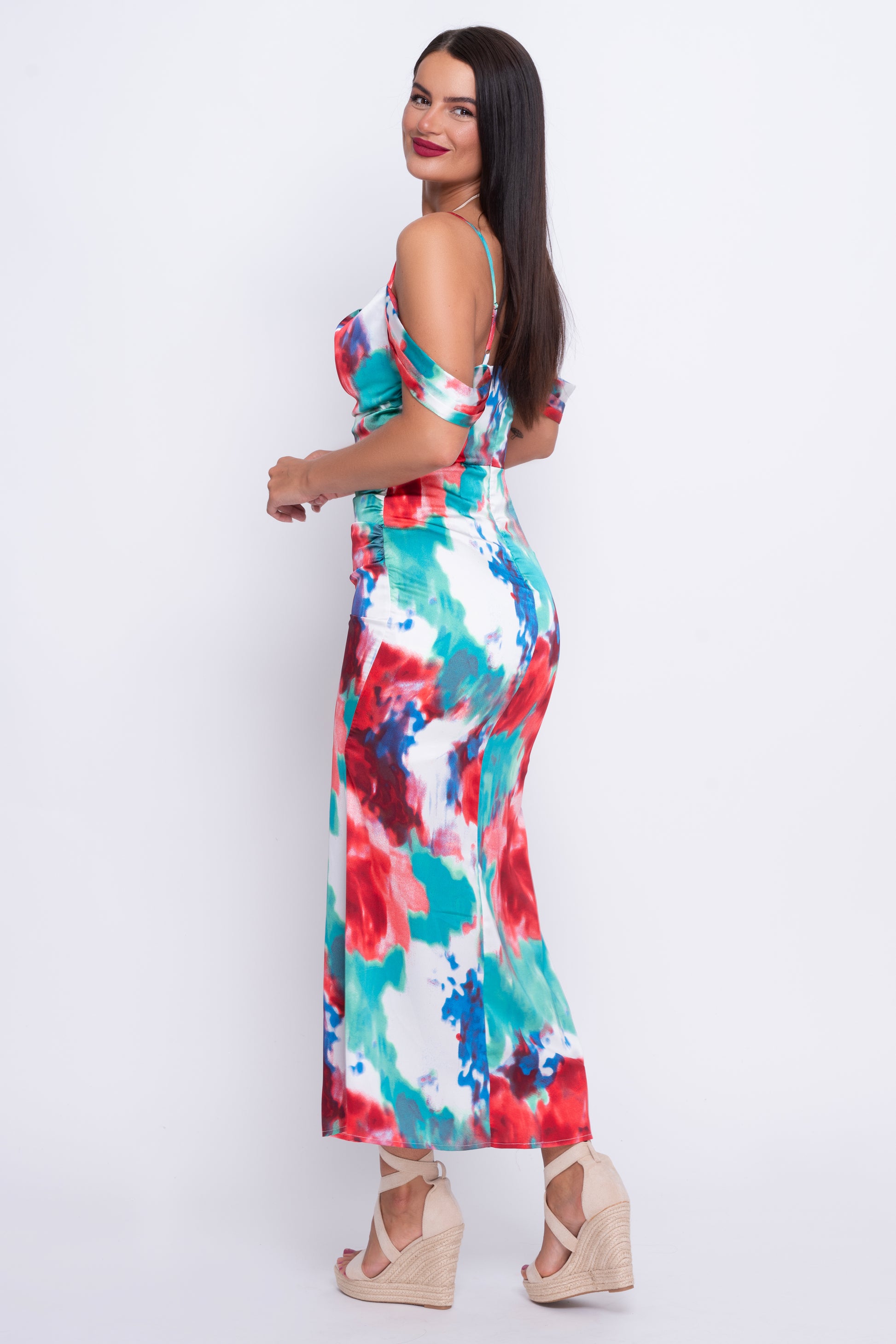 Madeline floral fishtail maxi dress
