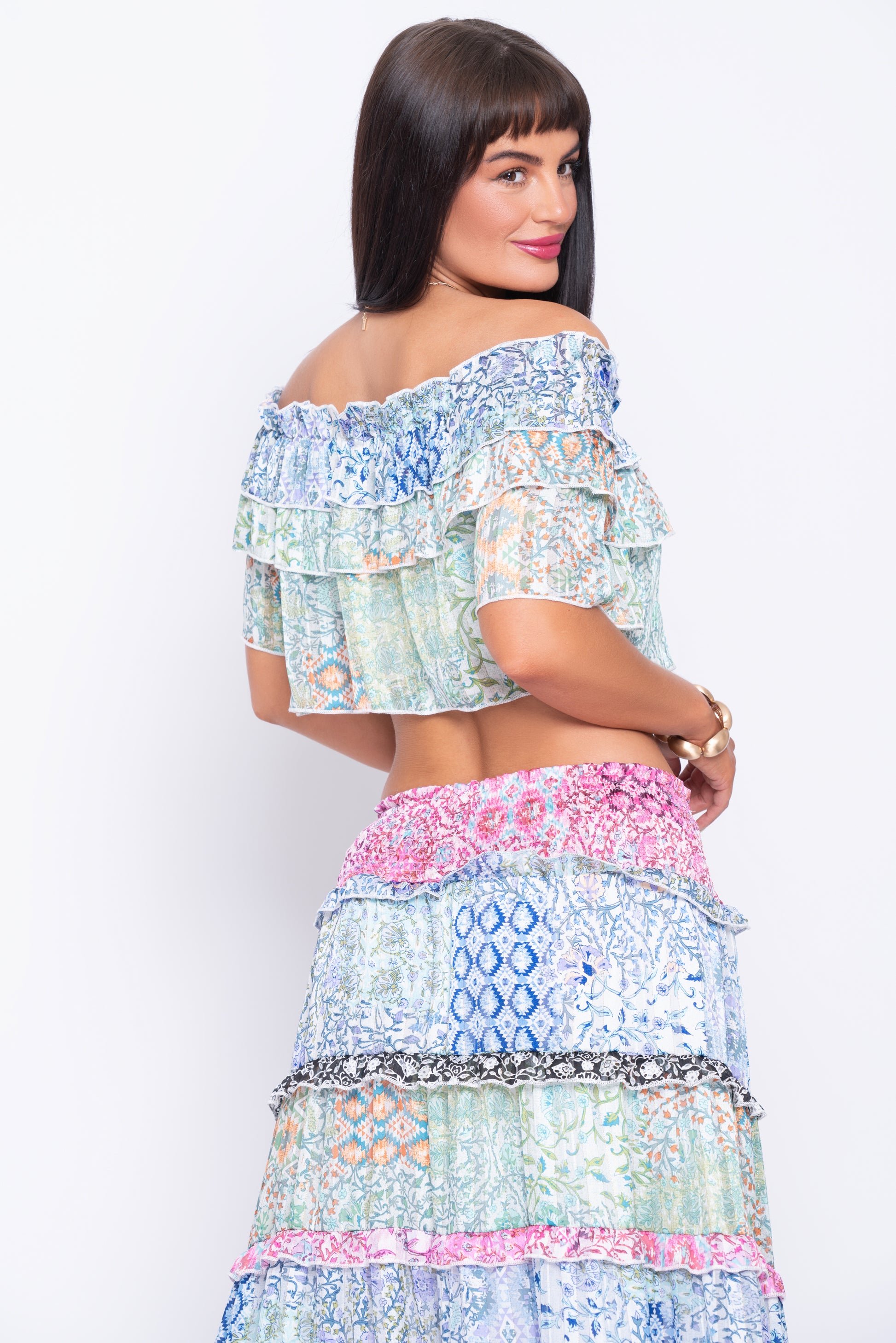 Beachcomber floral skirt and top set