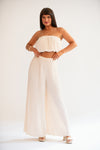 Raphaella cream pleated trouser and top set