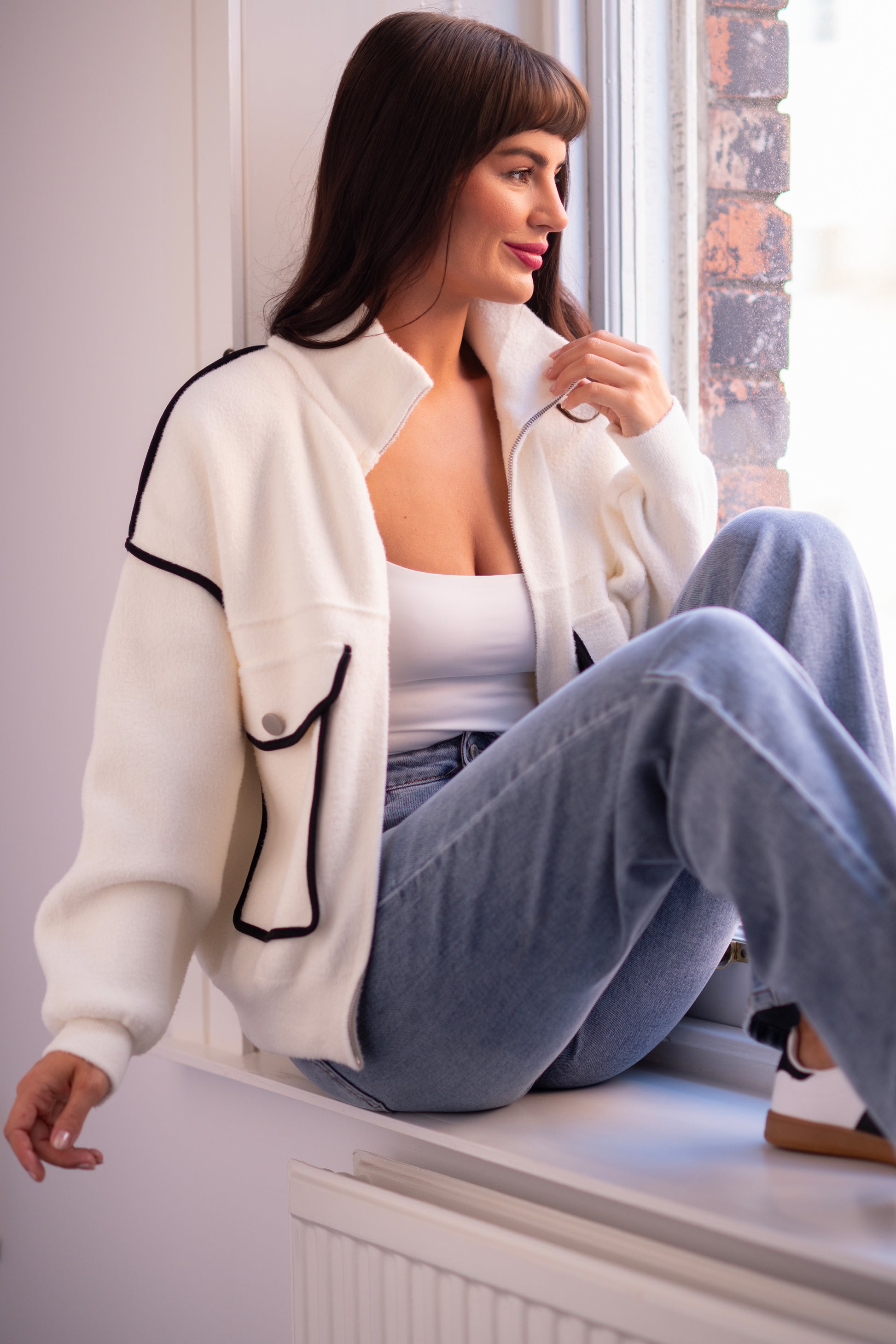 Candice white sleeveless bodysuit