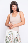 Perla taupe sleeveless vest top