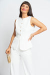 Blair white tailored waistcoat