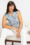 Paisley embroidered denim waistcoat