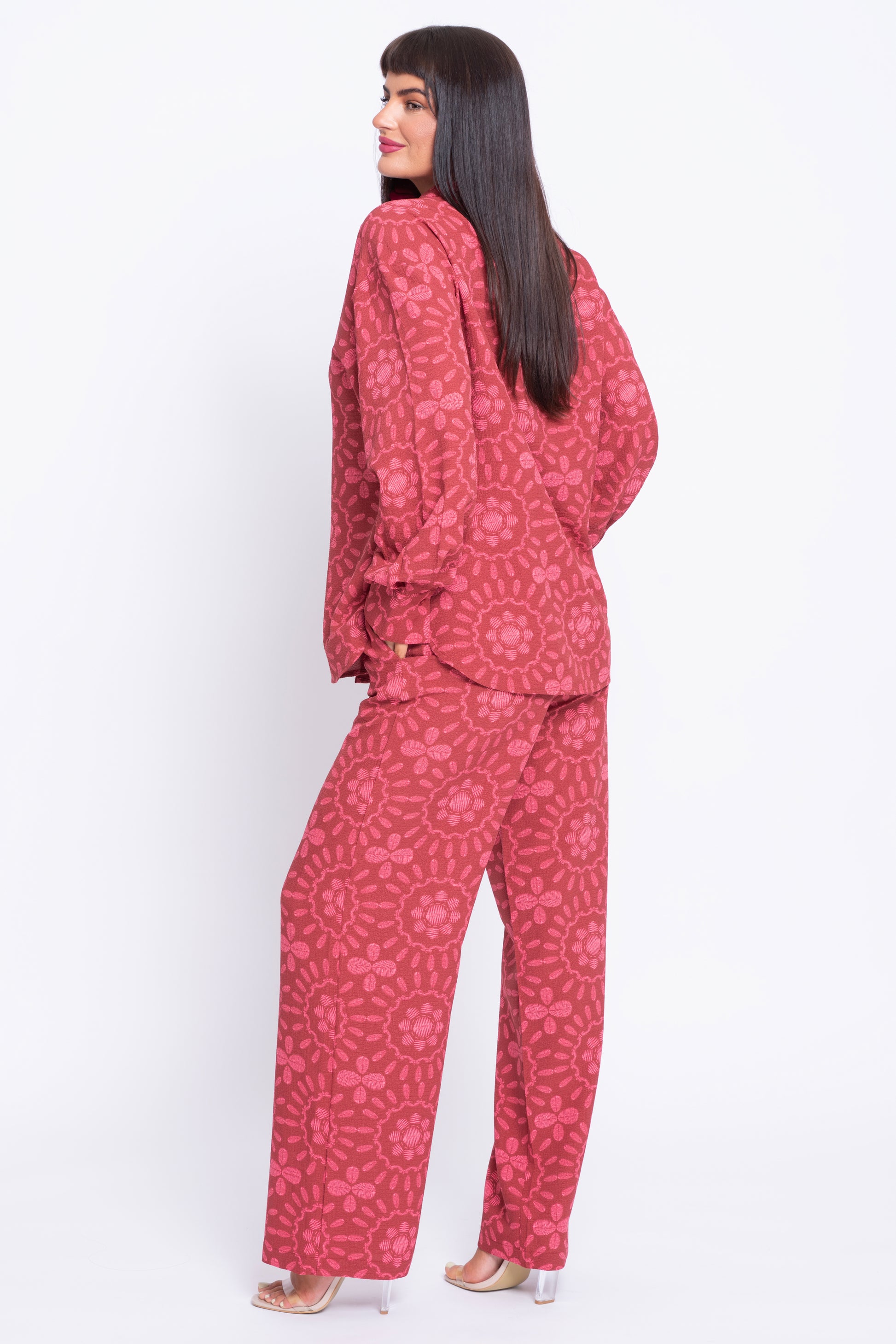 Rosalee pink shirt and trouser set