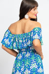 Aztec print off shoulder maxi dress