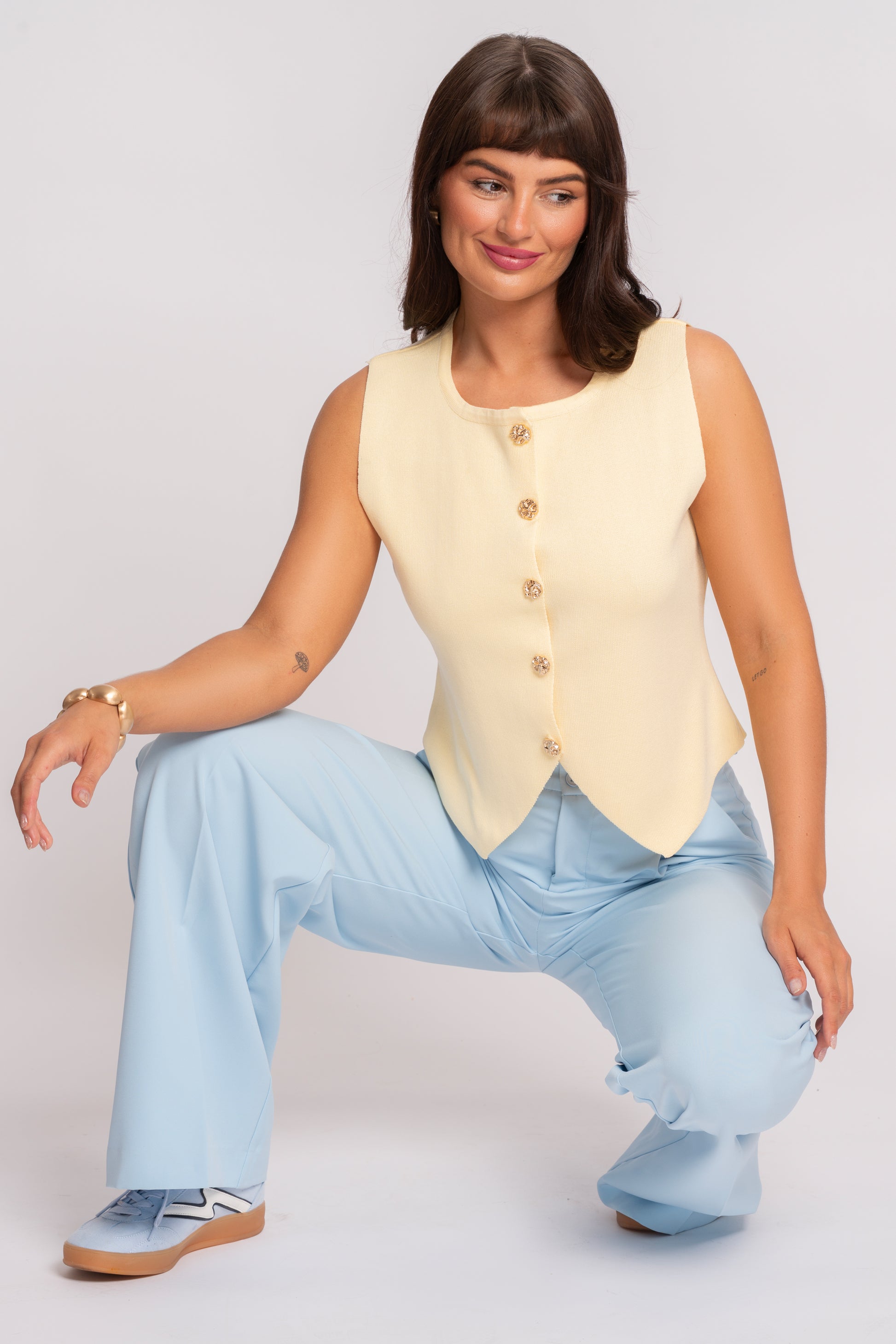 Carmen sky blue wide leg trousers
