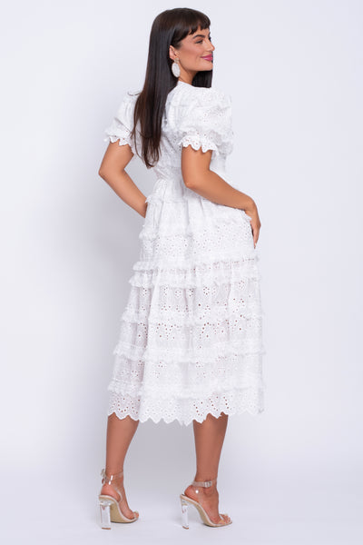 Blanca white Broderie Anglaise midi dress