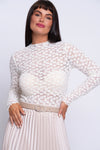 Daisy cream long sleeve top