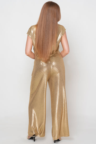 Bond Gold Metallic Trouser Suit