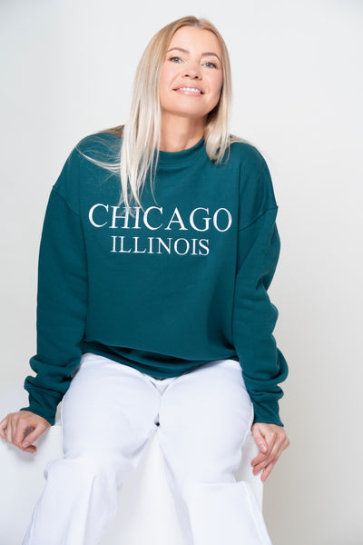 Chicago Teal Embroidered Logo Sweatshirt