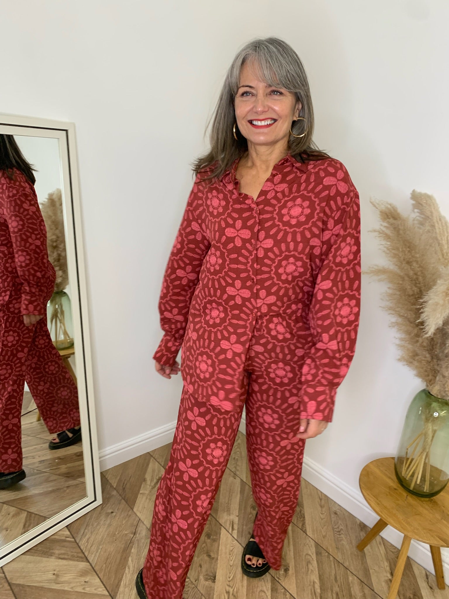 Rosalee pink shirt and trouser set