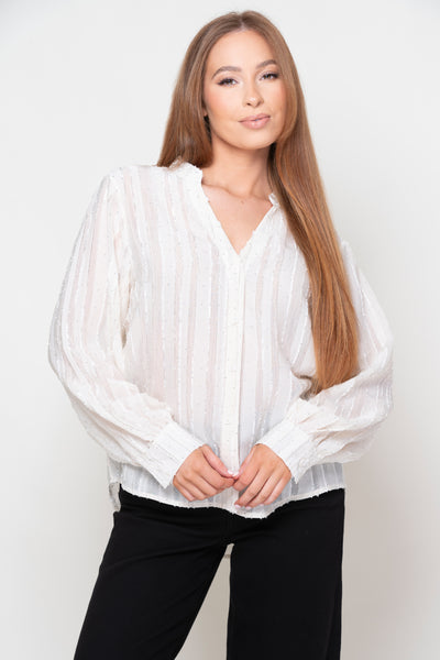 Sparkle Cream Diamante Embellished Blouse