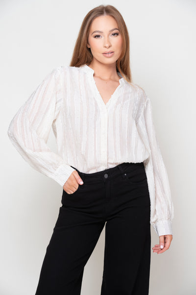 Sparkle Cream Diamante Embellished Blouse