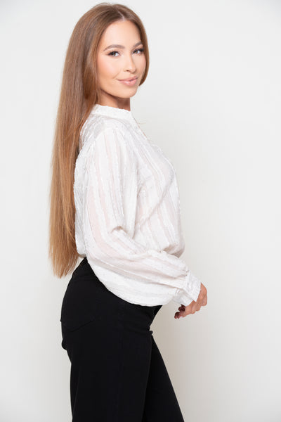 Sparkle Cream Diamante Embellished Blouse